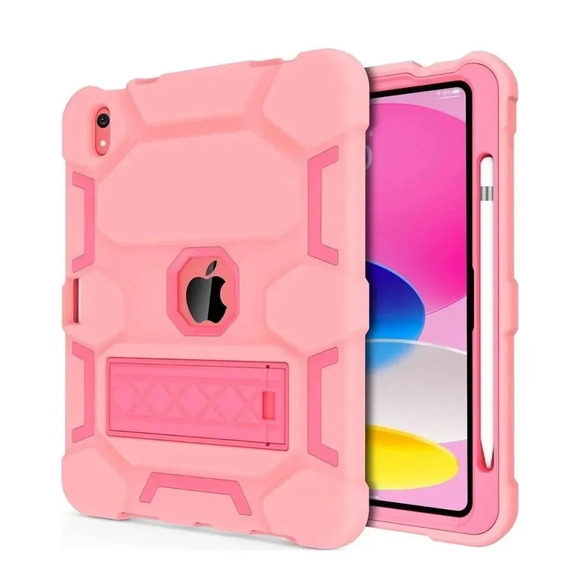 Shockproof Hybrid Case for iPad 10th Gen 10.9” 2022 Kickstand & Pencil Holder - Picture 1 of 9